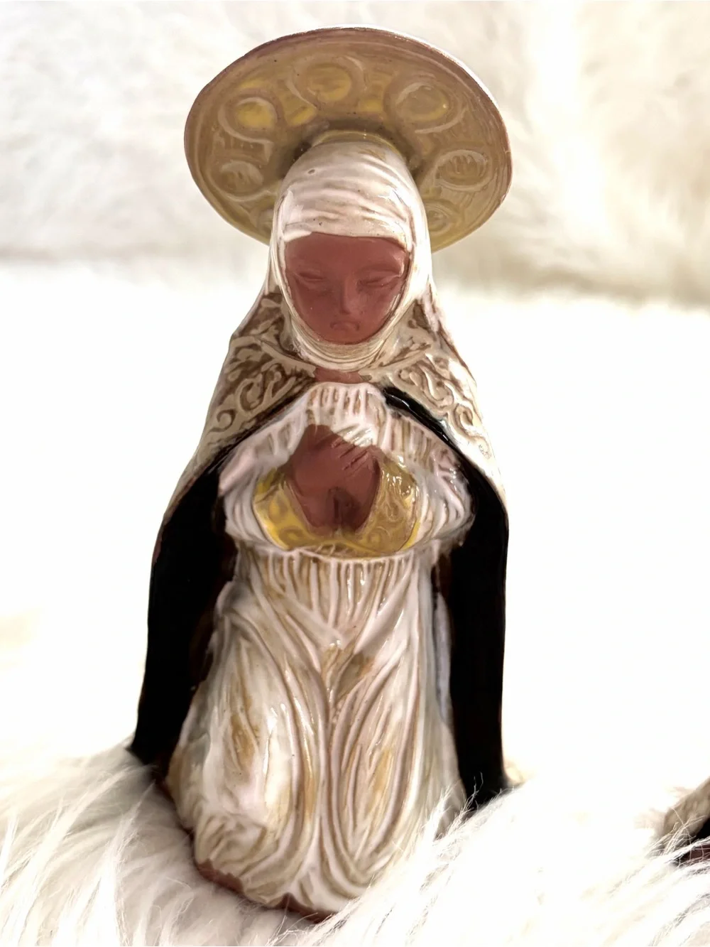 Vintage Noritake terracotta Ceramic Nativity Set